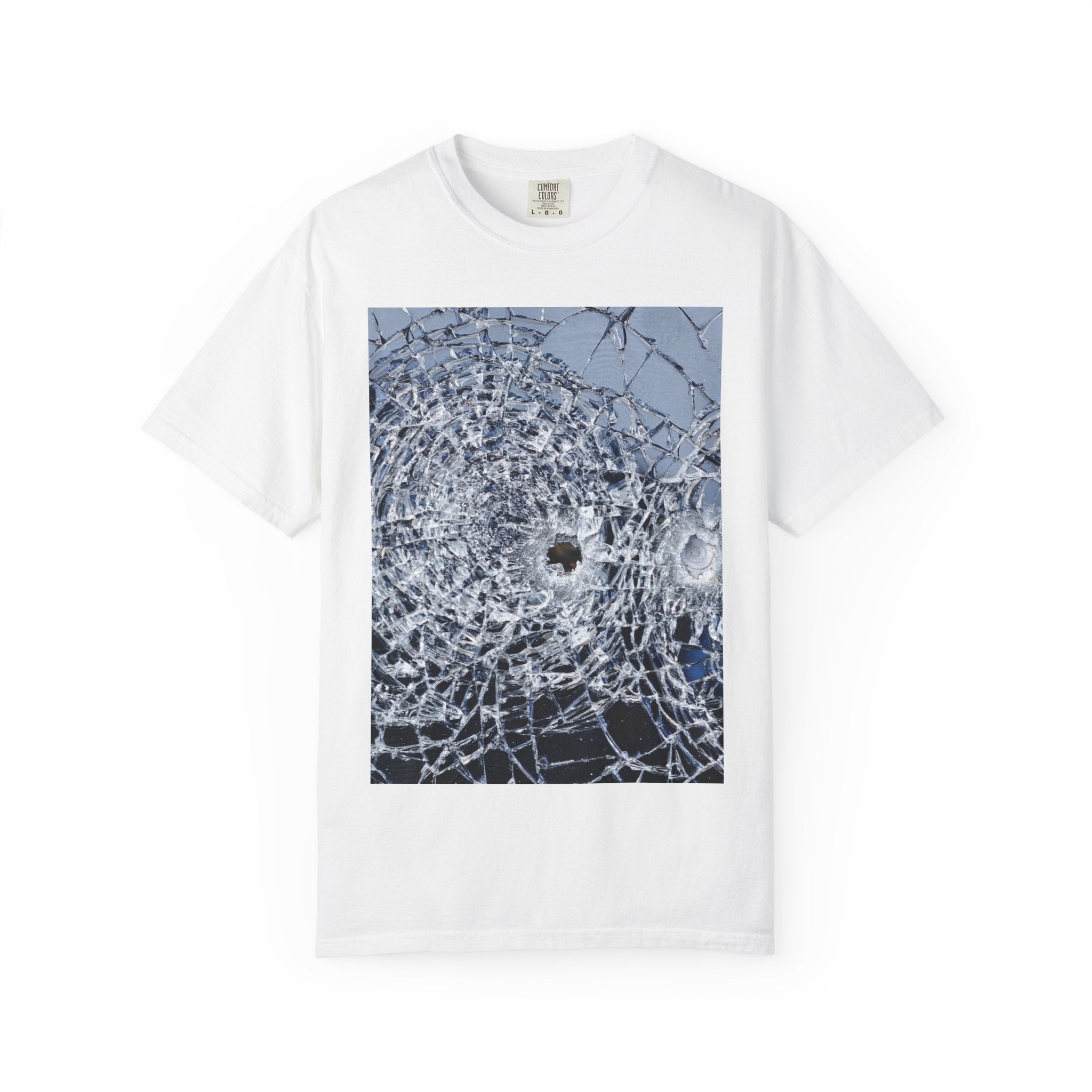 Broken Glass Graphic T-Shirt — Shattered Phone screen Photo Print Tee