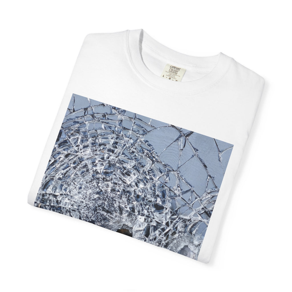Broken Glass Graphic T-Shirt — Shattered Phone screen Photo Print Tee