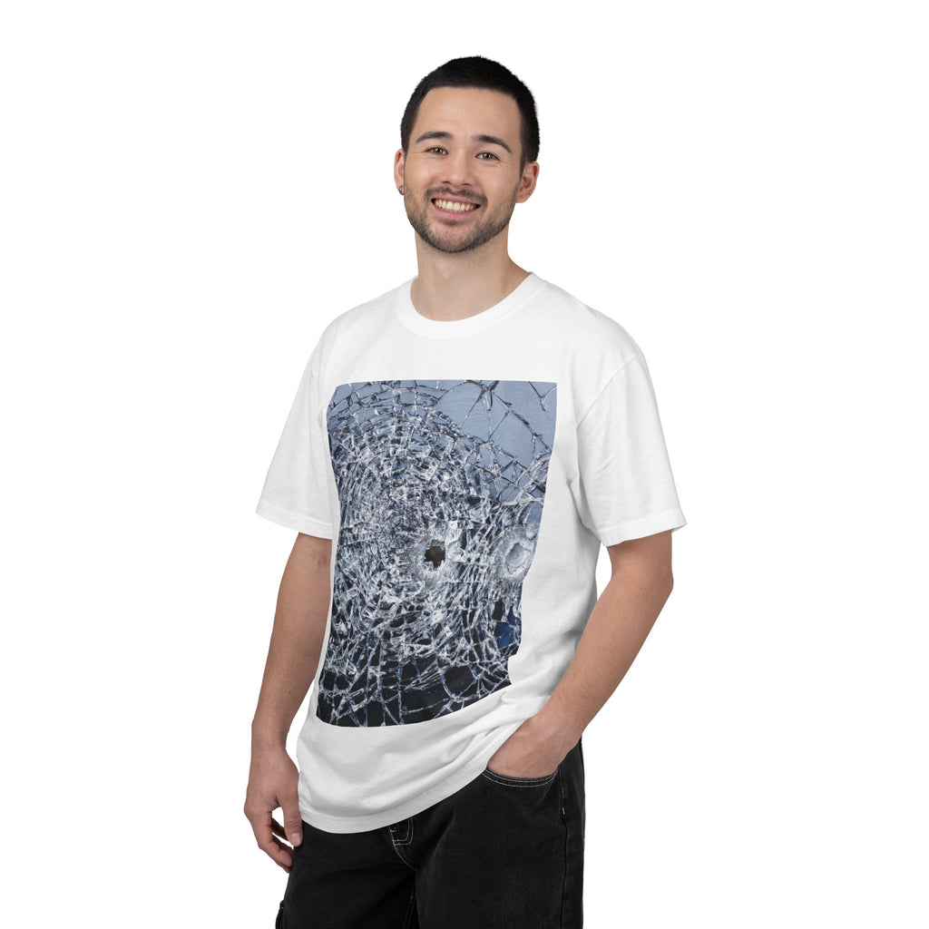 Broken Glass Graphic T-Shirt — Shattered Phone screen Photo Print Tee