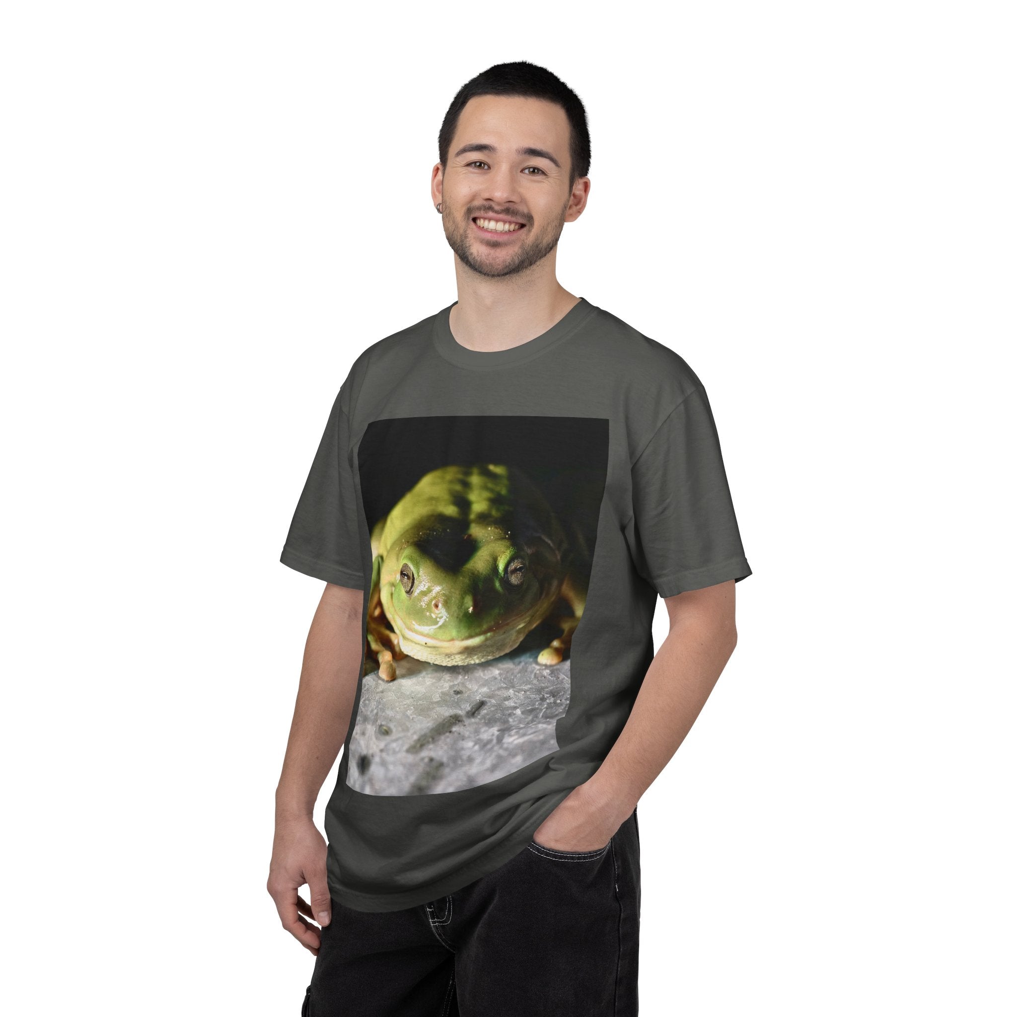 Frog Portrait T-Shirt — Cute Green Tree Frog Photo Tee