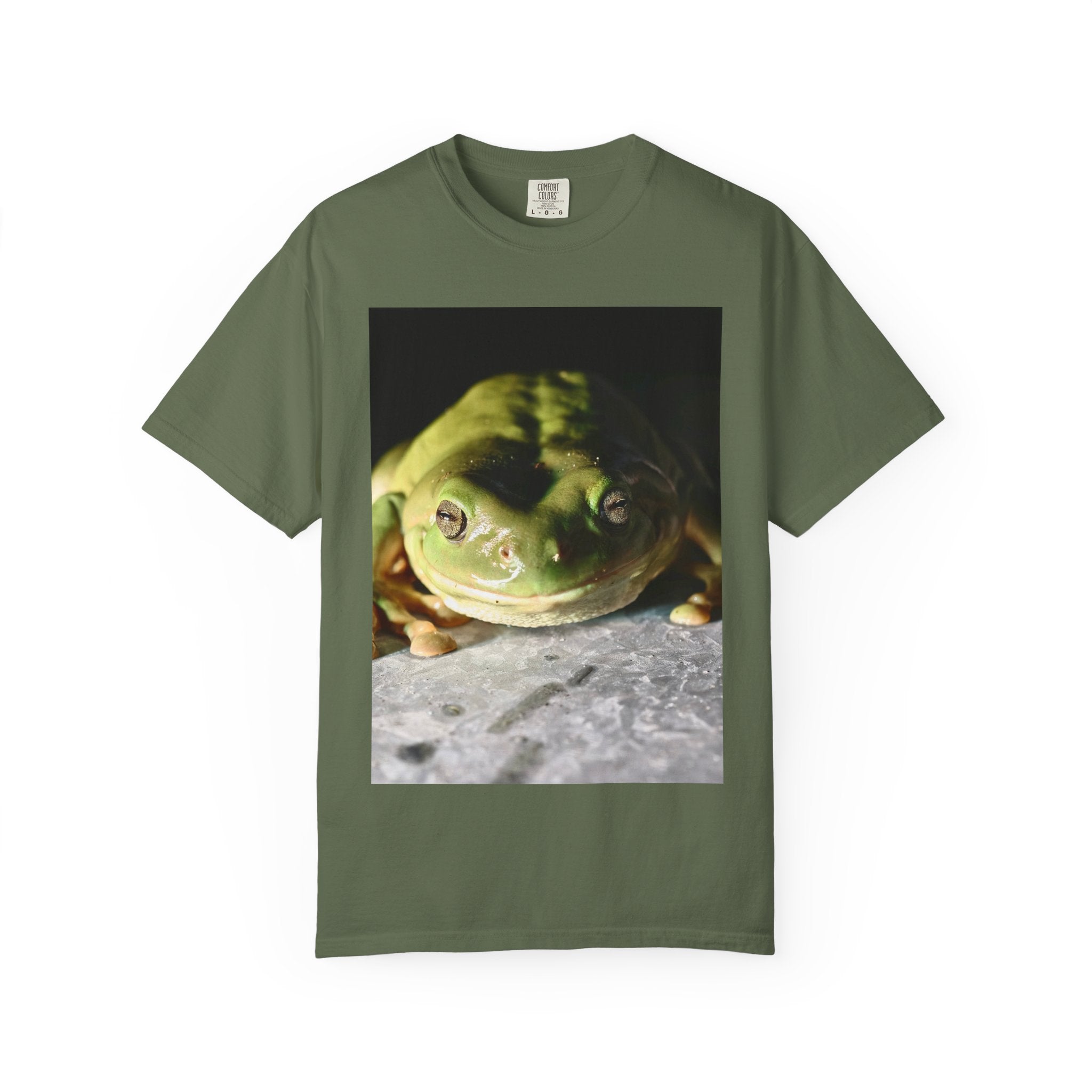 Frog Portrait T-Shirt — Cute Green Tree Frog Photo Tee
